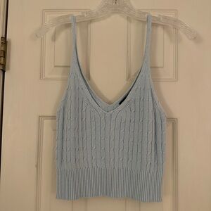 Kendall & Kylie baby blue knit tank top